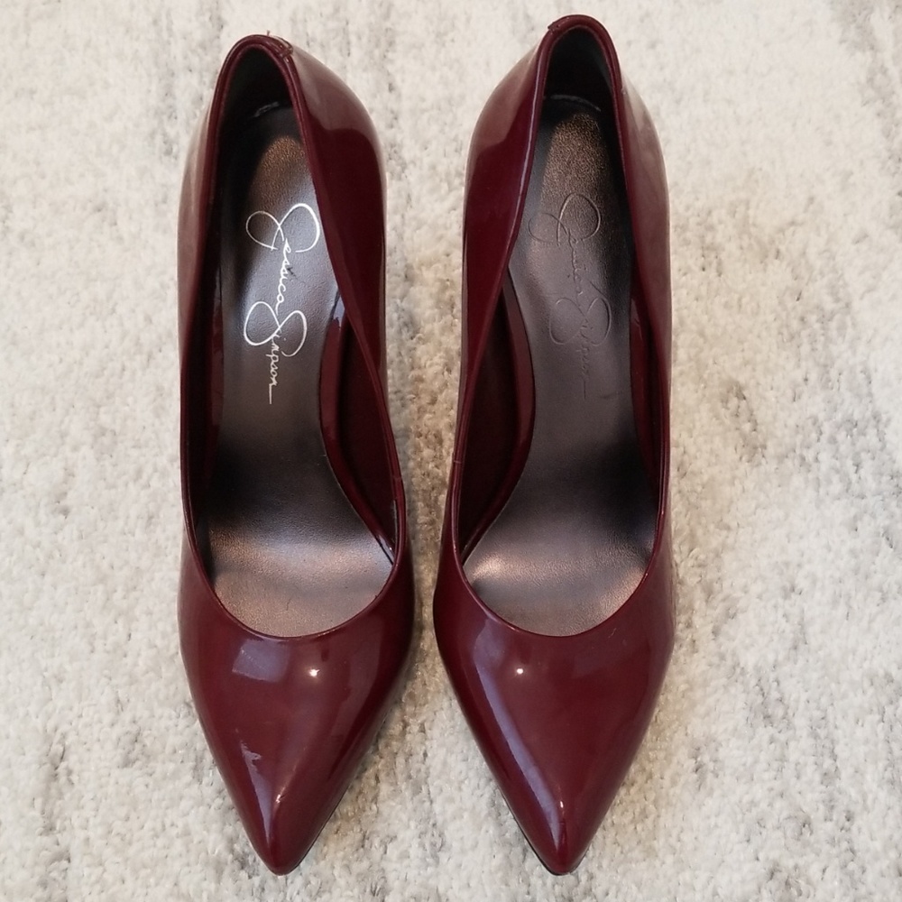 Jessica Simpson Burgundy Patent Leather Pumps